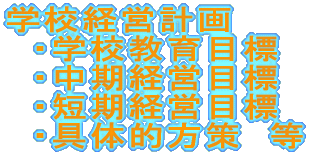 �w�Z�o�c�v�� �@�E�w�Z����ڕW �@�E�����o�c�ڕW �@�E�Z���o�c�ڕW �@�E��̓I����@��